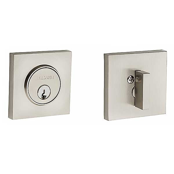 Baldwin - 8220 - Santa Monica Contemporary Square Deadbolt - Satin Nickel - Grade 1