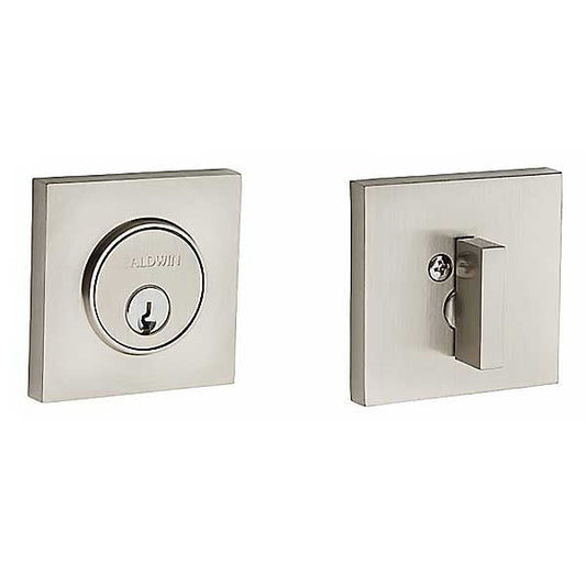 Baldwin - 8220 - Santa Monica Contemporary Square Deadbolt - Satin Nickel - Grade 1